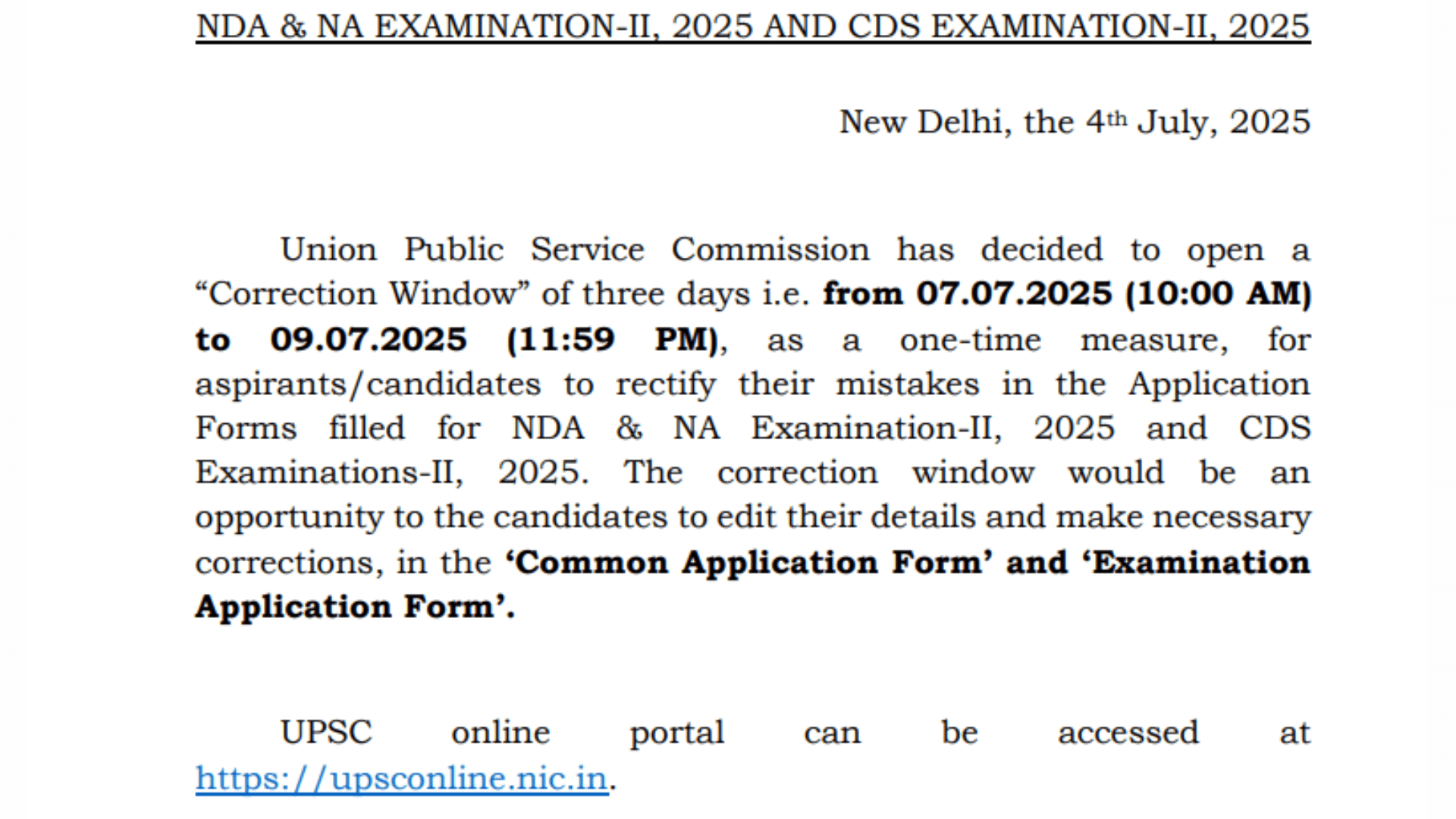 UPSC NDA 2 Admit Card 2025 Download Link