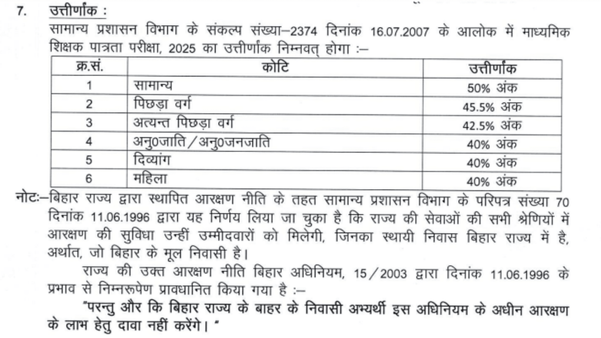 bihar state teacher eligibility test 2025 passing marks