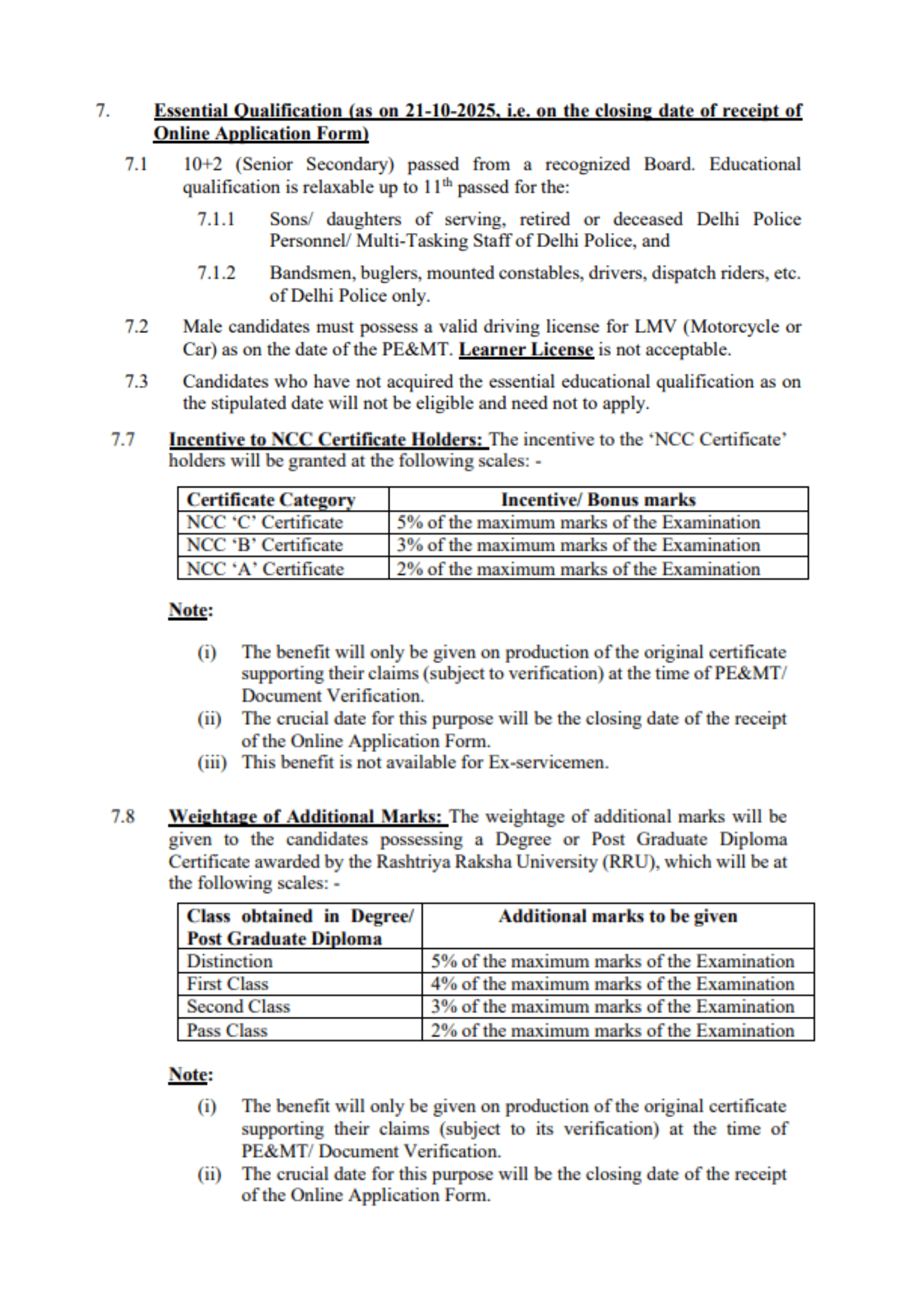 delhi police constable vacancy 2025 qualification