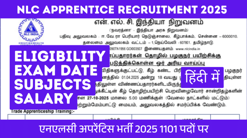 NLC Apprentice Recruitment 2025 Apply Online