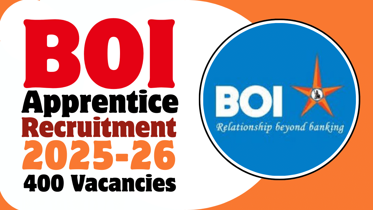 BOI Apprentice Recruitment 2026 Apply Online, Bank of India Apprentice 400 Posts