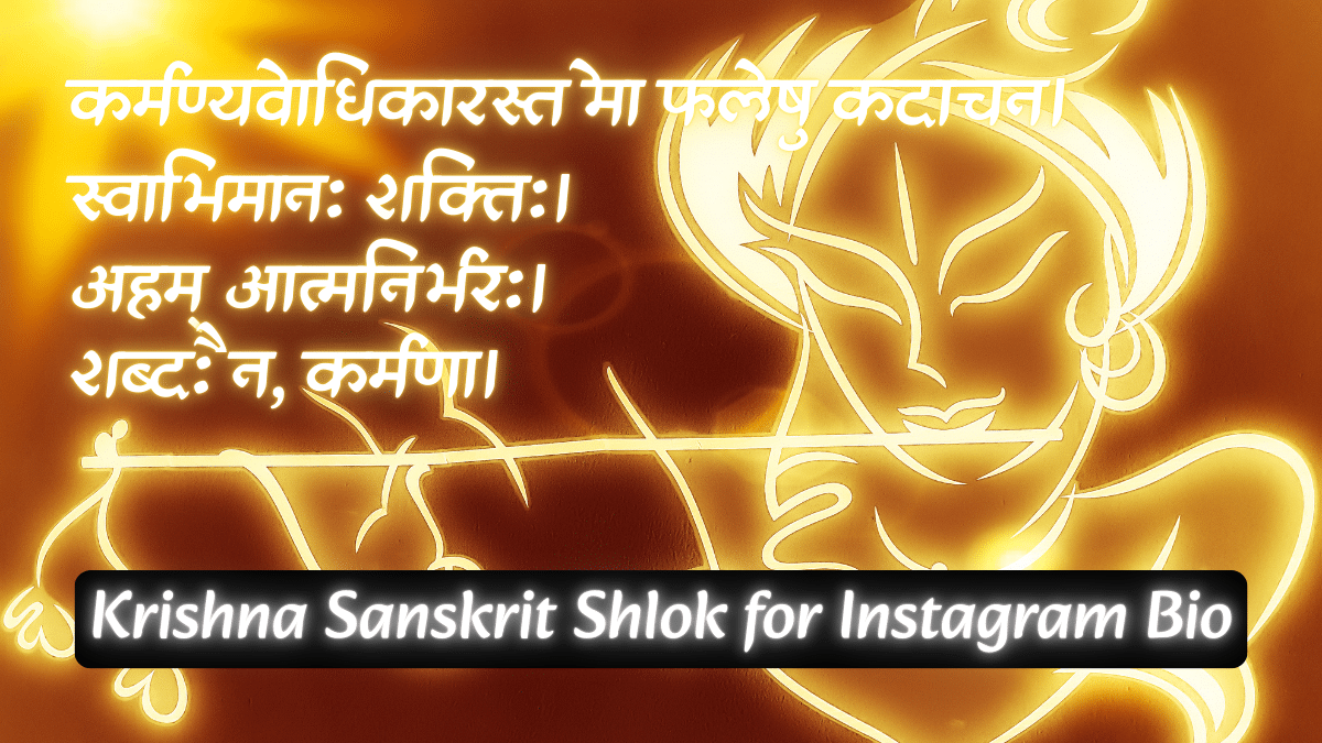 Krishna Sanskrit Shlok for Instagram Bio with Hindi Meaning